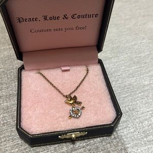 Juicy Couture Necklace. Heart and Peace Sign with Dove.